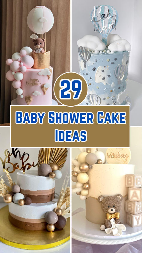 Image showing a collection of 29 different baby shower cakes featuring various designs Baby Boy Cakes For Baby Shower Blue, Baby Shower Cakes Simple, Boy Baby Shower Food Ideas, Baby Shower Cake Ideas Unique, Minimalist Baby Shower Ideas, Baby Boy Shower Cakes, Baby Boy Baby Shower Cake, Boy Baby Showers, Baby Boy Shower Cake