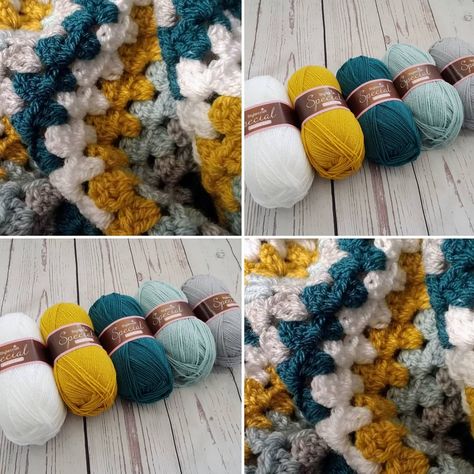 I've added this teal and mustard yarn pack to the website (link in bio) it's £8.50 and includes 5 x 100g balls of stylecraft special dk 😍😍 Crochet Colours Combinations, Crotchet Colour Combinations, Cute Crochet Color Combinations, Colour Combinations Crochet, Crochet Blanket Color Palette, Afghan Color Combinations, Crochet Afghan Colors Combinations, Crochet Blanket Color Schemes Colour Combinations, Crochet Blanket Ideas Color Combinations Colour Palettes