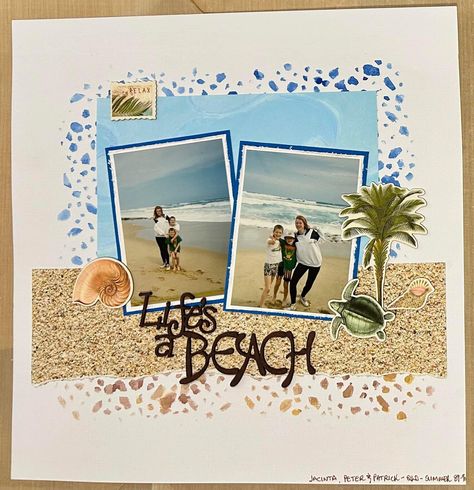 Hawaii Scrapbook, Scrapbook Beach, Beach Scrapbook, Beach Scrapbook Layouts, Lay Outs, Happy Books, Summer Scrapbook, Crafty Stuff, Scrapbook Layouts