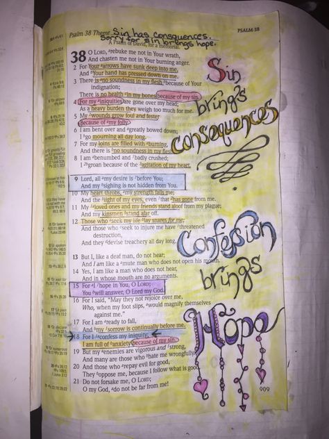 Psalm 38. Psalm 38, Bible Ideas, Book Of Psalms, Bible Study Journal, Bible Notes, Bible Art Journaling, Bible Art, Christian Life, Journal Planner