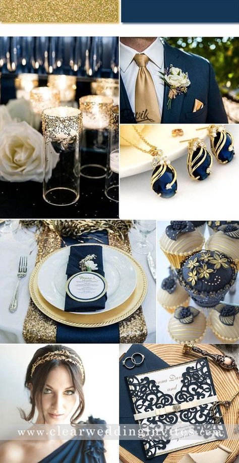 Celebrate Family-Centric Wedding with Blue and Yellow Palette – Clear Wedding Invites Blue And Gold Wedding, Navy Blue And Gold Wedding, Blue Gold Wedding, Starry Night Wedding, Gold Wedding Colors, Spring Wedding Colors, Wedding Color Inspiration, Royal Blue And Gold, Wedding Theme Colors