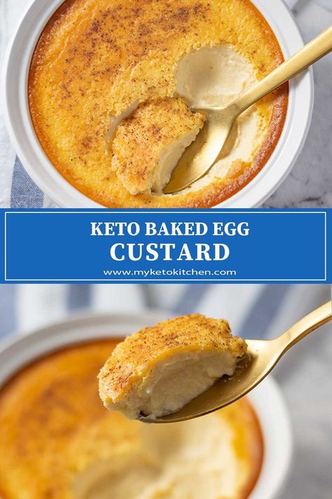 Keto Custard Recipe, Keto Custard, Baked Egg Custard, Sugar Free Desserts Easy, Keto Pudding, Desayuno Keto, Baked Dessert, Keto Healthy, Custard Recipe