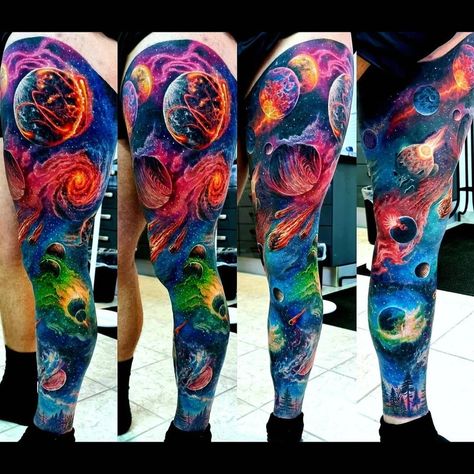 GALAXY LEG SLEEVE | COLOR Galaxy Leg Tattoos Women, Leg Sleeve Color, Galaxy Tattoo Sleeve, Tattoos 2024, Galaxy Tattoo, Galaxy Planets, Leg Tattoos Women, Leg Sleeve Tattoo, Full Sleeve Tattoos