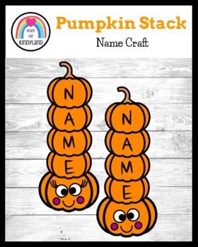 As you practice letter identification and names this pumpkin picking season, work on fine motor and visual-spatial skills with this printable name craft! During your preschool, kindergarten, or first grade writing lesson, teacher or student writes letters of names on small pumpkins. Student cuts a... Preschool Name Recognition, Pumpkin Activities Preschool, Pumpkin Crafts Preschool, Pumpkins Preschool, Pumpkin Stack, Preschool Names, Preschool Crafts Fall, Fall Preschool Activities, Pumpkin Activities