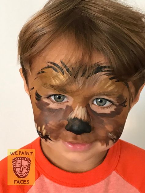 Chewbacca Face Paint, Star Wars Face Paint Easy, Starwars Facepainting, Face Paint Star Wars, Ewok Makeup, Star Wars Face Painting, Star Wars Face Paint, Alien Face Paint, Star Wars Birthday Party Ideas