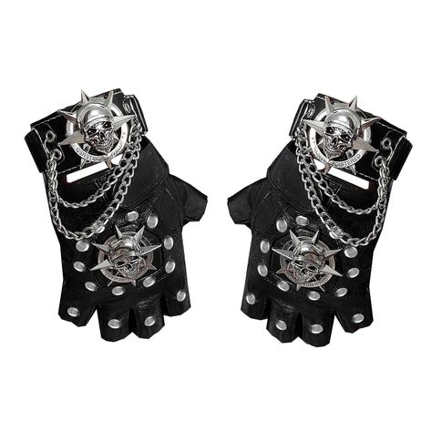 PRICES MAY VARY. 100% 进口 Pull On closure Material: Leather size:one size Steampunk Biker Leather Gloves Mens Skull Punk Rock Gloves Street Punk Fashion Men, Industrial Punk Fashion, Visual Kei Accessories, Old Punk Fashion, Rock Star Clothes, Rock Clothes Men, Punk Clothes Men, Crust Punk Fashion, Mens Goth Fashion