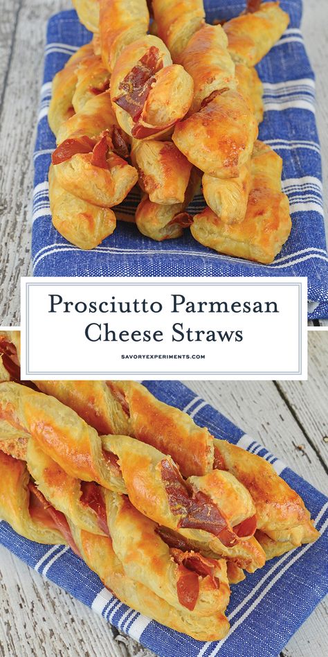 Puff Pastry Bread, Puff Pastry Bacon, Puff Pastry Sticks, Prosciutto Appetizer, Spaghetti Night, Cheese Straws Recipe, Pastry Bread, Prosciutto Recipes, Pastry Appetizer