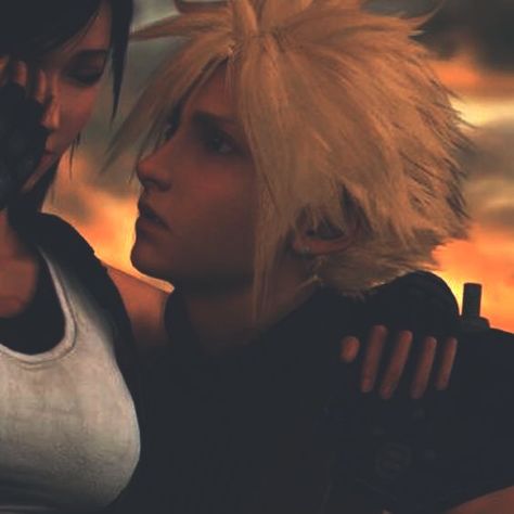 #ff7 Cloud X Tifa Matching Pfp, Cloud And Tifa Matching Icons, Fatal Frame Matching Pfp, Final Fantasy Matching Pfp, Cloud Matching Pfp, Y2k Matching Pfp, Cross Pfp, Tifa Cloud, Muffin Cat