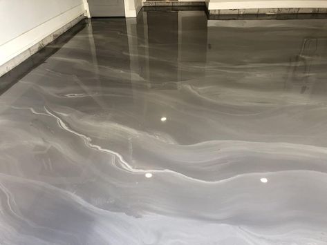 Advanced Metallics | Metallic Epoxy Floor & Polyaspartic Metallics | Not an advanced metallic it isn’t even a resin floor but I wanted to share it with you guys | Facebook Epoxy Concrete Floor, Resin Floors, Epoxy Concrete, Epoxy Resin Flooring, Resin Floor, Color Concrete, Metallic Epoxy Floor, Basement Floor, Epoxy Flooring