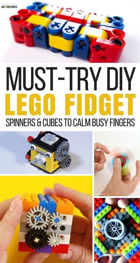 Must Try DIY Lego Fidget Spinners and Fidget Cubes to Calm Busy Fingers Lego Fidget, Lego Diy Crafts, Lego Challenge, Diy Lego, Lego Club, Lego Diy, Things For Kids, Lego Activities, Fidget Cube