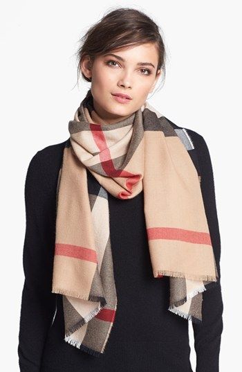 Burberry Check Cashmere Scarf Burbury Scarves Outfit, Casual Friday Outfit, Woven Scarf, Scarf Outfit, Burberry Scarf, Jackets Jeans, Store Shoes, Casual Friday, Scarf Design