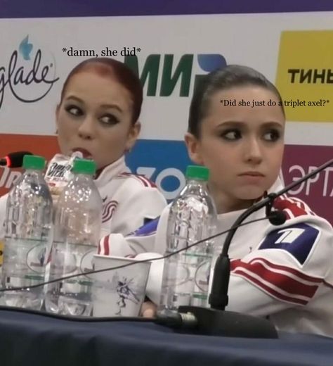 Typo: “Did she just do a triple axel?” Triple Axel, Ice Skating Pictures, Figure Skating Olympics, Skating Pictures, Modern Pattern Design, Figure Ice Skates, Sasha Trusova, Miss Perfect, Russian Figure Skater