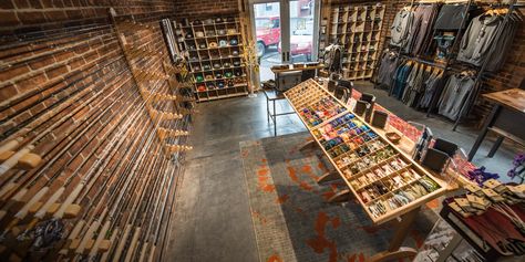 Fishing Room, Tackle Shop, Shop Inspiration, Shot Ideas, Shots Ideas, Fishing Shop, Coffee Shops Interior, Fly Fishing Rods, Retail Merchandising