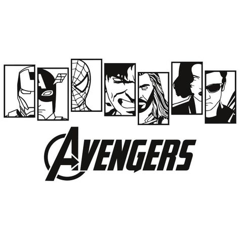 Avengers Silhouette, Avengers Decals, Avengers Svg, Marvel Svg, All Avengers, Tv Show Logos, Hero Logo, Avengers Logo, Marvel Logo