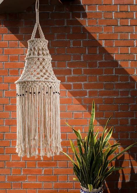 Bohemian Light Fixtures, Macrame Chandelier, Name Decorations, Decorative Knots, Corner Decor, Ganpati Decoration, Modern Lamp Shades, Macrame Knot, Drum Pendant