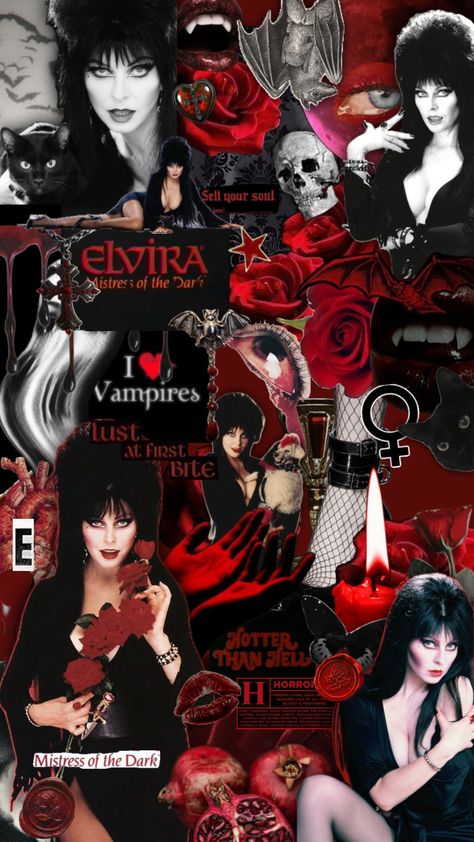 #elvira #elviramistressofthedark #vintage #red #movies #tv #witches The Love Witch Movie, Elvira Movies, Horror Movie Scenes, Red Goth, Cassandra Peterson, Red Gothic, Elvira Mistress Of The Dark, Halloween Wallpaper Cute, Goth Wallpaper