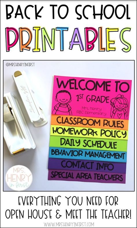 Back To School Highschool, Back To School Printables, School Open House, Deco Font, School Mom, Classroom Strategies, Back To School Bulletin Boards, Children Activities, Teacher Templates