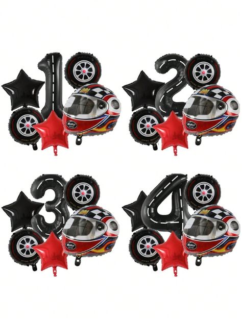 6pcs/Set  Motor Helmet Balloon Wheel Tire Racing Balloons Birthday Decor Race Car Dirt Bike Motorcross Hot Wheel Party Supplies Multicolor    PE     Event & Party Supplies, size features are:Bust: ,Length: ,Sleeve Length: Motocross Cake, Motor Helmet, Motocross Birthday, Balloon Cars, Hot Wheels Party, Balloons Birthday, Moto Cross, Hot Wheel, Birthday Decor