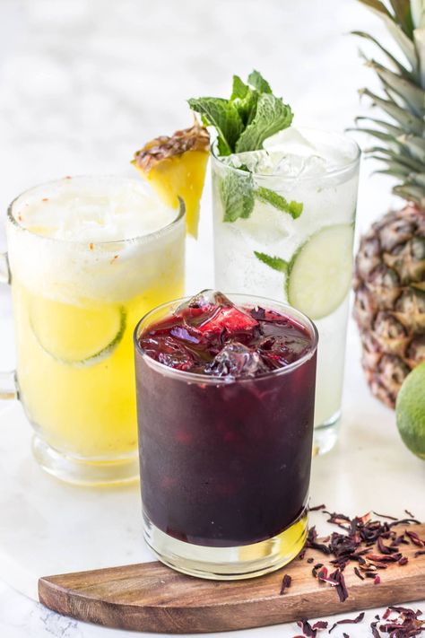 Pineapple Agua Fresca, Sparkling Water Recipes, Sparkling Water Drinks, Recipes Pineapple, Flavored Waters, Flavored Water Recipes, Hey Bartender, Pineapple Mint, Flavored Sparkling Water