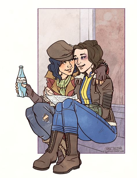 Piper and Gladys by greyallison on DeviantArt Piper Fallout, Fallout Pc, Fallout 4 Piper, Fallout 4 Fan Art, Fallout Four, Fallout Comics, Fallout Meme, Bioshock Cosplay, Fallout Cosplay