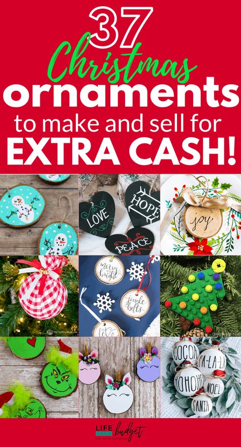 Are you looking for some simple, easy diy christmas ornament ideas that you could make and sell at craft shows, holiday markets, or on Etsy? Check out these 37 inspiring Christmas tree decoration ideas that can help you make extra money for the holidays. Ornaments To Make And Sell, Christmas Crafts To Sell Make Money, Christmas Ornament Ideas, Christmas Tree Decoration Ideas, Tree Decoration Ideas, Hand Lettered Christmas, Christmas Craft Show, Merry Christmas Tags, Ornaments To Make