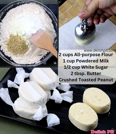 Polvoron Recipe, Polvorones Recipe, Eat All You Can, Filipino Dessert Recipes, Filipino Desserts, Powdered Milk, Sweet Treat, How To Make Your, Purpose Flour