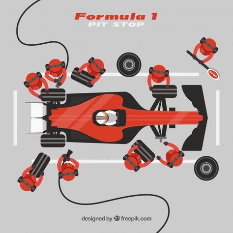 Formula 1 pit stop workers with flat des... | Premium Vector #Freepik #vector #car #design #sports #team Formula 1 Car Design, Formula 1 Graphics, Formula 1 Illustration, F1 Car Design, F1 Graphic Design Posters, Formula 1 Pit Stop, Ferrari F1 Graphic Design, F1 Graphics, Motorsport Aesthetic