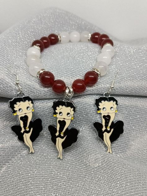 Red Jade, Betty Boop, Deep Red, Jade, Handmade Jewelry, Beaded Bracelets, United States, Ships, Red