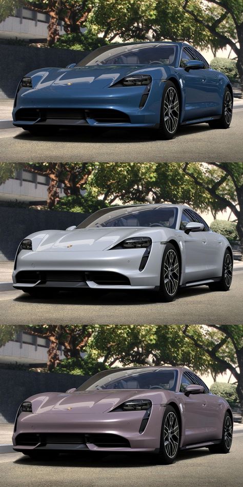 Check Out The 2021 Porsche Taycan's Stunning New Colors. Which of these new colors is your favorite? Porsche 2020, Taycan Porsche, Porsche Taycan Turbo S, Porsche Colors, Porsche Car, Dream Car Garage, Forza Motorsport, Porsche Taycan, Porsche Models