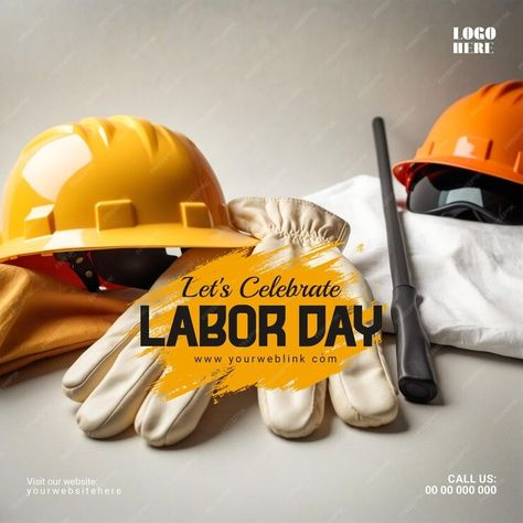 American labor day composition with realistic style social media post banner | Premium AI-generated PSD Lets Celebrate, Labor Day, Media Post, Social Media Post, Labour Day, Labor, Business Card, Composition, Social Media