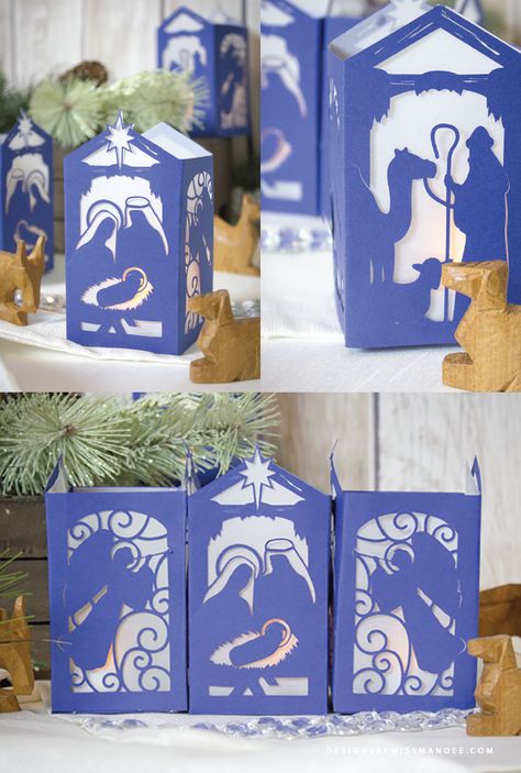 FREE Nativity Paper Lantern - Designs By Miss Mandee. The perfect DIY piece for your Christmas table. Download the template for FREE, and add a little light to your holiday decor. Lantern Template, Diy Nativity, Lantern Designs, Christmas Paper Crafts, Nativity Crafts, Paper Lantern, Christmas Lanterns, Christmas Nativity, Kirigami