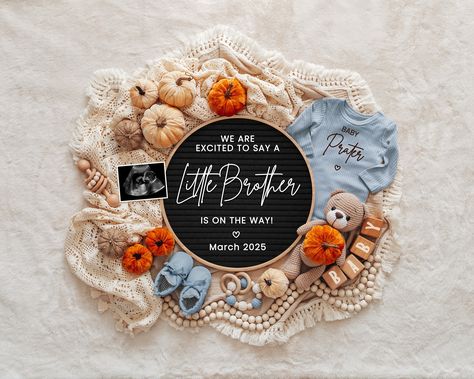 Just had to share our news with the world and decided today was a good day! 💙💙 October Pregnancy Announcement, Thanksgiving Baby Announcement, Pregnant With Boy, Fall Pregnancy Announcement, Pregnancy Announcement Template, Baby Due Date, Digital Pregnancy Announcement, Fall Girl, Baby Boy Announcement