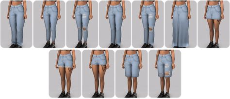 Ultimate Denim Collection | nucrests Acid Wash Denim, Denim Collection, Clothing Tags, Acid Wash, Denim Wash, Sims 4, Maxi Skirt, I Know, Mini Skirts