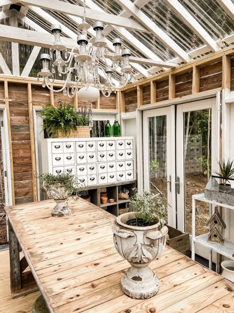 Greenhouse Tables, Window Greenhouse, Solar Lights Diy, Ship Lap, Greenhouse Shed, Greenhouse Interiors, Interior View, Backyard Greenhouse, Greenhouse Plans