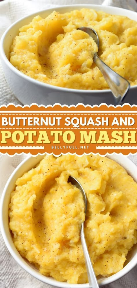 Thanksgiving Sides Easy, Butternut Mash, Butter Squash, Potato Squash, Easy Thanksgiving Sides, Mashed Butternut Squash, Mash Potato, Gold Potatoes, Sides Easy