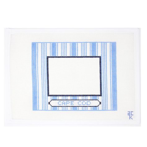 Cape Cod Striped Frame Nantucket Needlepoint, Needlepoint Monogram, Love Lauren, Poppy Design, Stitch Shop, Paw Design, Needlepoint Designs, Kids Ornaments, Rock Design