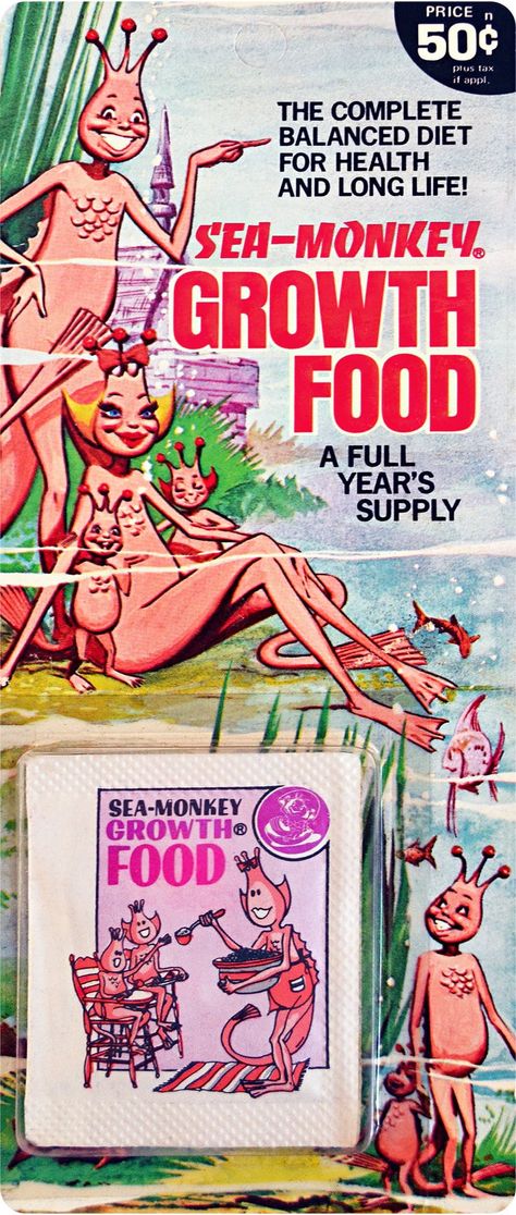 Retro Aquarium, Monkey Food, Sea Monkeys, Vintage Sea, Monkey Art, Old Stuff, Old Signs, Childhood Toys, Retro Mid Century