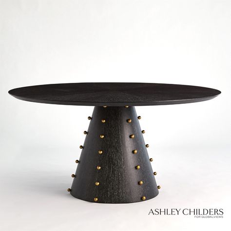 Spheres Dining Table-Ebony Cerused Oak Ashley Childers, White Drinks, Dining Table Sizes, Dining Table Price, Round Dining Table Modern, Dining Table Online, Cerused Oak, Foyer Table, Dining Table Bases