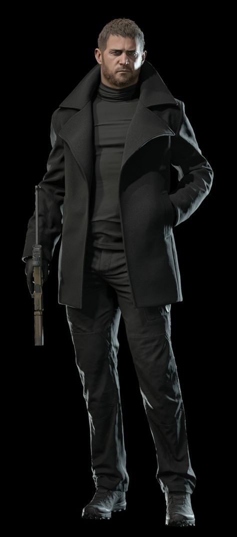 Jason Bourne Art, Modern Monster Hunter Character Design, Chris Redfield Village, Mafia Concept Art, Vampire Hunter Outfit, Modern Rogue, Modern Assassin, Tyrant Resident Evil, Chris Redfield