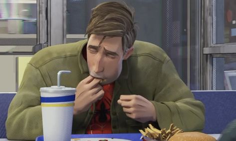 Eating Burger Reference, Burger Reference, Spiderman Eating, Eating Meme, Eating Burger, Spiderman Meme, Into The Spider Verse, Mozzarella Sticks, Worth Quotes