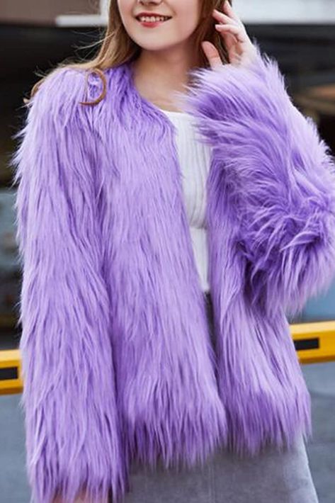 Purple Fur Coat, Shaggy Faux Fur Coat, Cropped Faux Fur Coat, Shaggy Jacket, Fur Coat Long, Womens Faux Fur Coat, Long Faux Fur Coat, Lavender Haze, Fluffy Coat