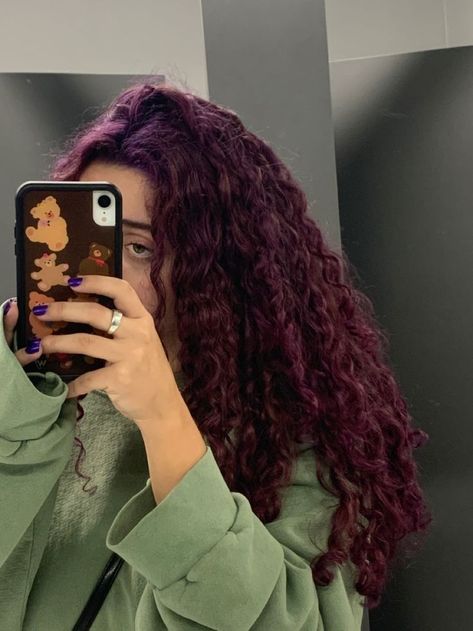 Curly Hair Magenta, Dark Purple Curly Hair Natural, Dark Plum Hair Curly, Curly Hair Dark Purple, Plum Red Curly Hair, Maroon Curly Hair Burgundy, Red Violet Curly Hair, Purple Red Hair Curly, Dark Purple Curly Hair Black Women