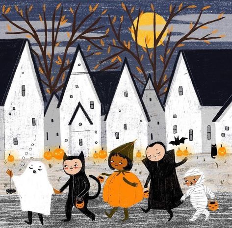 Trick or Treat Top Illustration, Etsy Inspiration, Autumn Illustration, Quirky Art, Illustration Agency, Halloween Illustration, Halloween Images, Trick Or Treating, Halloween Inspiration