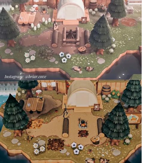 Cottage Core Animal Crossing, Campsite Ideas, Cottagecore Animal Crossing, Karton Design, Acnh Cottagecore, Animal Crossing 3ds, Ac New Leaf, Animals Crossing, Forest Core