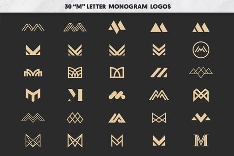 M Letter Logo Bundle Monogram Set bestmoment M Letter Design, Logos Gym, M Letter Logo, Monogram Template, Logo Monogramme, Inspiration Logo Design, M Monogram, M Letter, Logo Bundle