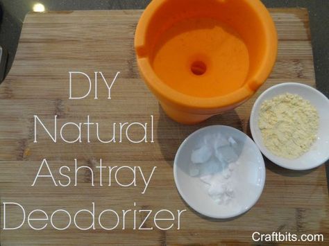 This project shows you how to make a natural Ashtray Deodorizer. How to get rid of Ashtray Cigarette smell or tobacco smell Diaper Pail Deodorizer, Outdoor Ashtray, Party Ideas For Adults, Soap Making Recipes, Camping Parties, Homemade Cleaning Products, Makeup Tricks, Camping Party, How To Clean Furniture