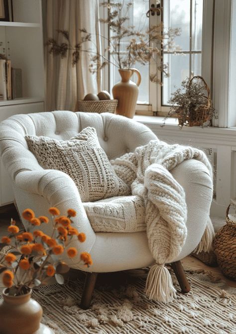 Cozy Conversation Area, Cozy Corner Living Room, Comfy Chairs For Living Room, Small Living Room Setup, Small Sitting Room Ideas Cozy, Reading Room Ideas Cozy, Small Sitting Room Ideas, Sitting Room Ideas Cozy, Cozy Reading Room