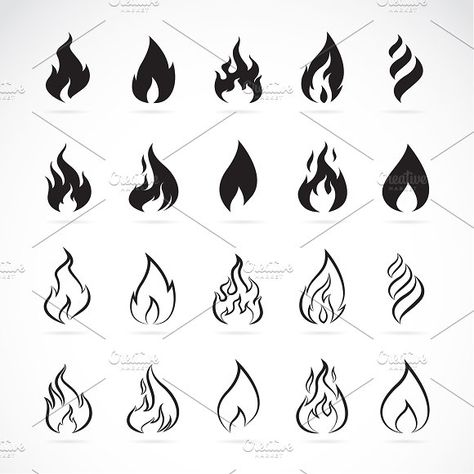 Fire Tattoo Ideas, Easy Tattoos To Draw, Fire Icons, Flame Tattoos, Sharpie Tattoos, Fire Tattoo, Flame Art, Symbol Tattoos, Tattoo Flash Art