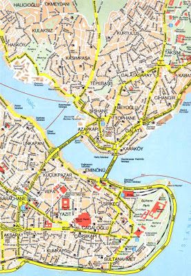 This map of Istanbul, Turkey shows the areas of the capital on both sides of the Bosphorous Straight. Remember that Istanbul is partly in Europe and partly in Asia, as incredible as that sounds. #Turkey #Map #Istanbul Istanbul Turkey Map, Istanbul Map, Turkey Map, Greece Itinerary, Area Map, Blue Mosque, Printable Maps, East Meets West, Cities In Europe