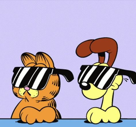 Odie Garfield, Garfield And Odie, Yeah Yeah, Orange Tabby, Tabby Cat, Sunglasses, On Twitter, Orange, Dogs